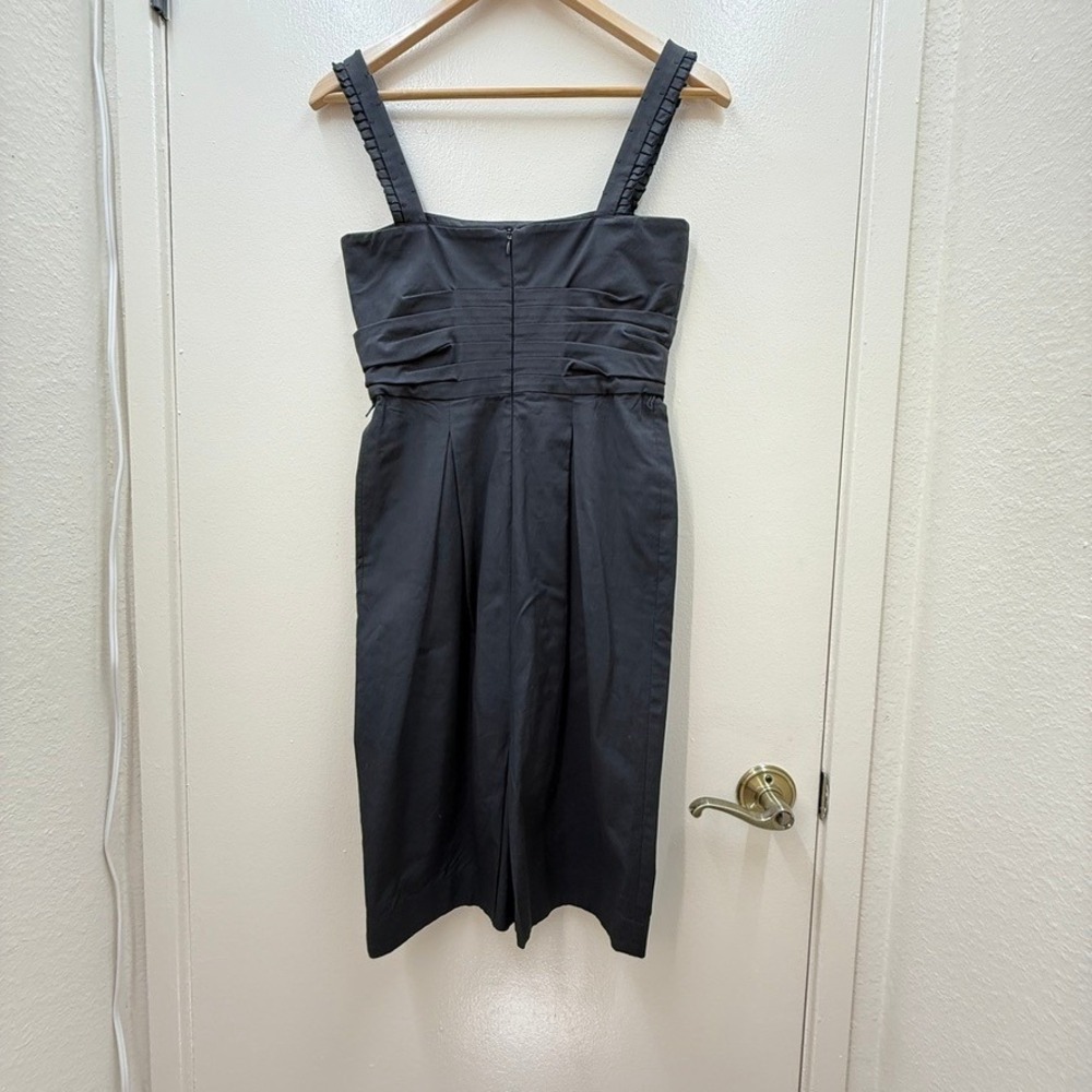 Womens Sportmax LBD Size 6 Black Sheath Dress Luxury Y2K Ruffle Party - Picture 2 of 11